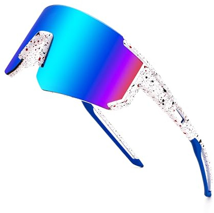 FEISEDY Jugendliche Kinder Sportbrille Fahrradbrille 8-16 Jahre B0048 | Baseball Sonnenbrille Vespiegelt, UV400 Schutz für Radsport Outdoor Sport, Jungen Mädchen