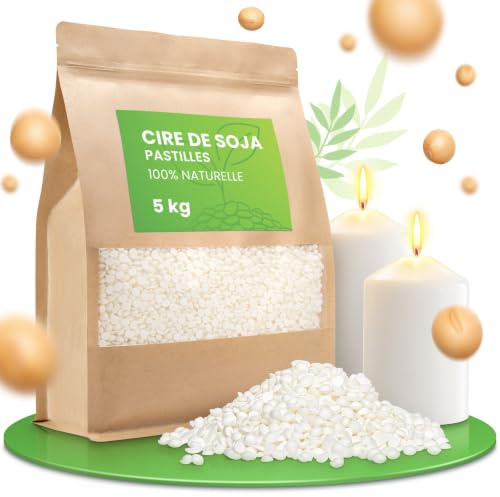 molinoRC 1,8 kg Sojawachs für Kerzen [100% pflanzlich] - Reines Premium Soja Wachs für Kerzen mit Langer Brenndauer - Creme weißes Soja Kerzenwachs zum Gießen - Soy Wax for Candle Making