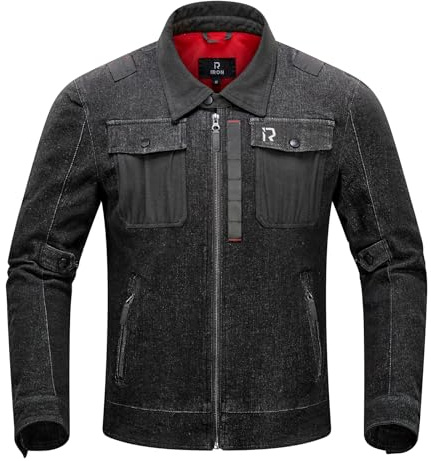 BORLENI Motorradjacke Herren Motorrad Jeansjacke mit Protektoren Atmungsaktiver Panzerschutz Hochglanz Reflektierend für Frühling Herbst