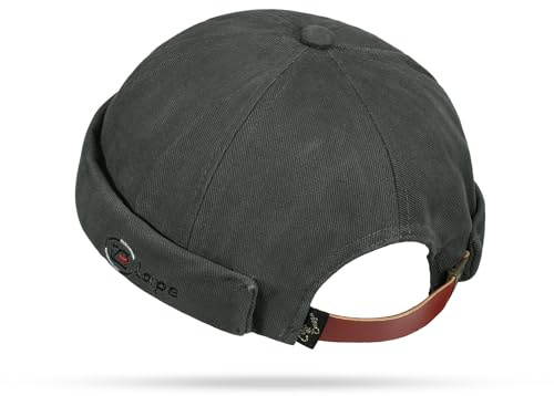 CLAPE Docker Mütze Ohne Schirm für Herren Damen Baumwolle Docker Cap | Leicht,Faltbar,Verstellbar,Einfarbig,Unisex Matrosenmütze Schiffermütze für Reisen,Freizeit,Outdoor,Cycling
