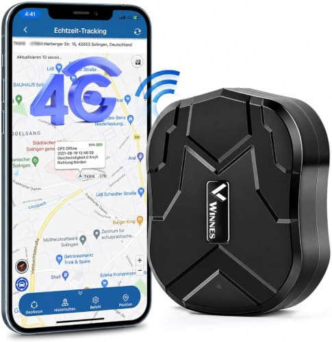 4G LTE GPS Tracker,GPS Tracker Auto 10000mAh 80 Tage Standby Starker Magnet Wasserdicht Tracker und Anti Lost GPS Locator für Fahrzeug Auto Boot LKW Echtzeit Tracking Gerät GPS Ortung
