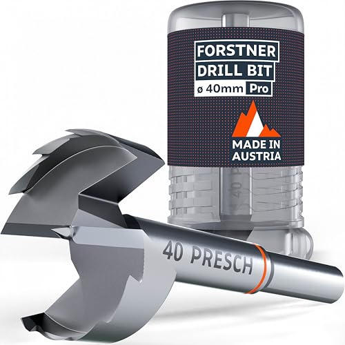 Presch Forstnerbohrer Ø 40mm - Extrem scharfer, langlebiger Astlochbohrer - Hochpräzise Zentrierspitze für perfekten Rundlauf - Zuverlässige Leistung dank optimierter Standzeit