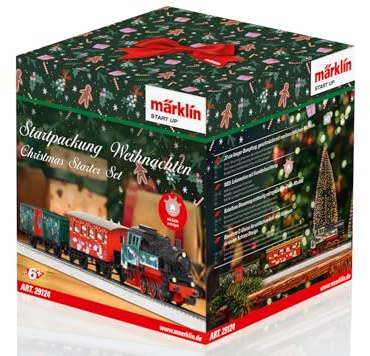 Märklin Start up 29124 - Startpackung Weihnachten mit Dampflok, Personenwagen und Güterwagen in weihnachtlicher Gestaltung, Spur H0, ab 6 Jahren - ideal für den Einstieg in die Modellbahnwelt
