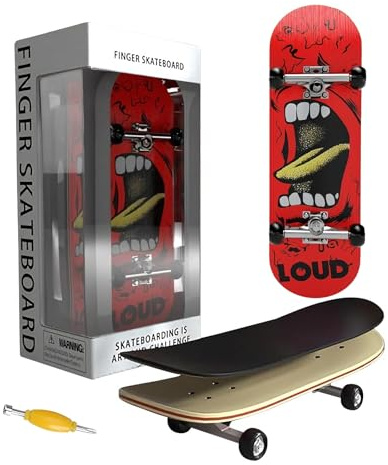 LIULINY Finger Skateboard, Mini Fingerboard Skate aus Ahornholz, 5 Schichten Finger Skateboard Holz, für Skateboarding Enthusiasten, Kindergeburtstagsgeschenke, Mini Spiele Kinderspielzeug