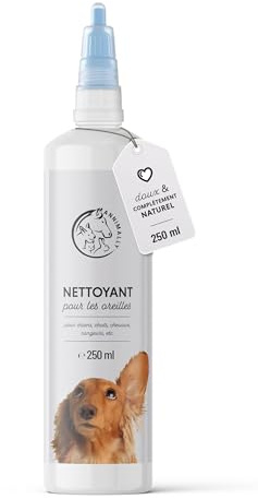 Annimally Ohrenreiniger Hund und Katze 250ml Ohrreiniger mit Kamille, Ringelblume und Propolis - Hunde Ohrenreiniger auch für Katze, Pferd und Kleintier Ohren - Schonende Ohrreiniger für Hunde
