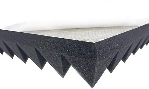 Dibapur Typ 100x50x5 Selbstklebend Pyramidenschaumstoff Akustikschaumstoff Schalldämmmatten zur Effektiven Akustik Dämmung