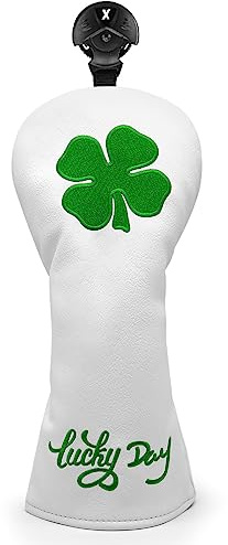 Montela Golf Club Covers Lucky Clover Golfschlägerhaube, Fairway-Holz, Hybrid-Schlägerhaube, Leder, 3 Holz-Schlägerhauben für Scotty Cameron, Taylormade Titleist Odyssey