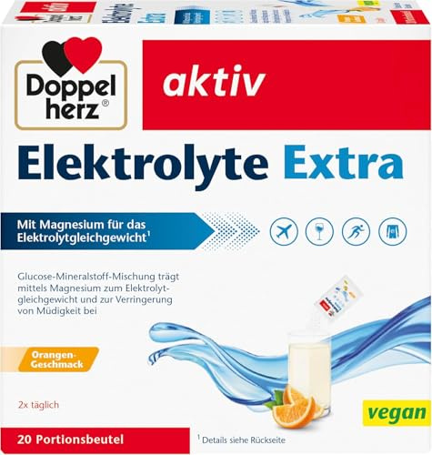 Doppelherz Elektrolyte Extra - Mit Magnesium für das Elektrolytgleichgewicht - VEGAN - 20 Portionsbeutel
