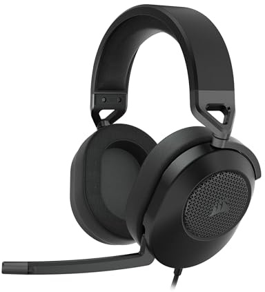 Corsair HS65 Surround Gaming-Headset - Schwarz | Dolby Audio 7.1-Surround-Sound auf PC, Mac, SonarWorks SoundID, Multi-Plattform-Kompatibilität