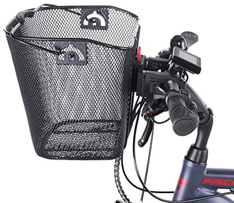 Fischer Lenkerkorb mit Schnellbefestigung, speziell für E-Bikes entwickelt, Tragkraft 5kg, passend für alle gängigen Displays mit einer Breite von 9 cm, u.a. für BOSCH Displays