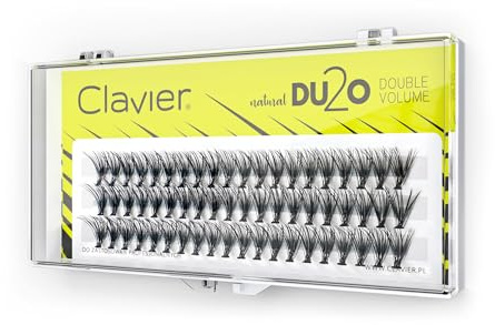 Clavier Künstliche Wimpern in Büscheln 20D 12 mm, C shape, Cluster Einzelne, Individual Lashes, DUO Double Volumen Falsche Wimper | Ultravolumen, Silk Verlängerung, Natürliches, Clusterwimpern