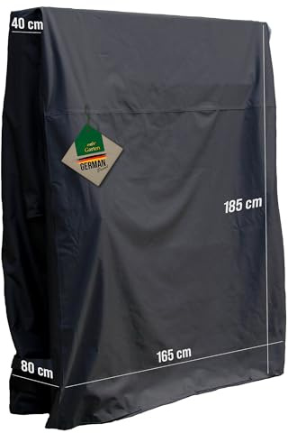 Mehr Garten Tischtennisplatte Abdeckung, 165x40/80x185 cm, 600D Oxford | wasserdicht, UV-beständig, reißfest und winterfest - robuste Schutzhülle mit Reißverschluss und Kordelzug für sicheren Halt
