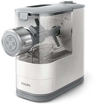 Philips Pastamaker – vollautomatisch, Wiegefunktion, 4 Formaufsätze, weiß/rauchgrau (HR2345/19)
