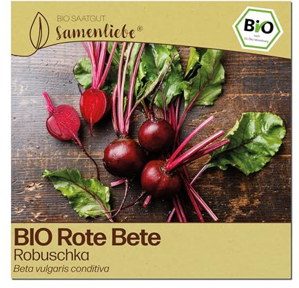 Samenliebe BIO Rote Bete Samen | Beete Robuschka - dunkelrot - samenfestes BIO Saatgut