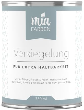 miafarben Versiegelung Klarlack für Holz & Möbel matt 750ml | Transparent & strapazierfähig auf Kreidefarbe und Möbelfarbe – wasserbasierter Schutzlack für Holz, Möbel & Treppen