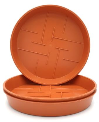 Plastard 3er Set Blumentopf-Untersetzer Ø 40 cm Rund Kunststoff Terrakotta | UV-, witterungs- und frostbeständig,ideal für innen & außen,passend für Pflanzkübel mit 38 cm Bodendurchmesser,Terrakotta