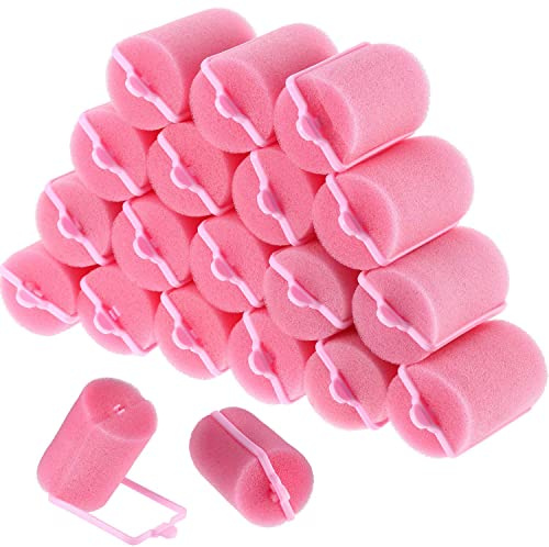 Geyoga 18 Lockenwickler Schaumstoff Groß, 40 mm, Rosa | Lockenwickler ohne Hitze, Lockenwickler Über Nacht, Für Curtain Bangs, Lange Haare, Kurze Haare