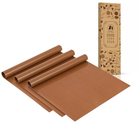 3 Stück Dauerbackfolie Teflon Wiederverwendbares Backpapier, 30x40cm Backpapier, BPA-frei, Antihaft-Pergamentblätter zum Backen, Kochen, Grillen, Frittieren und Dämpfen