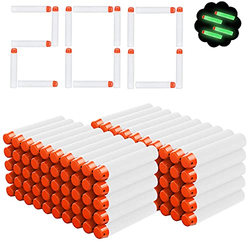 200 Pfeile Darts für Nerf Zubehör, Refill Darts Foam Pfeile, Weiß | Darts Bullets für N-Strike Elite Series