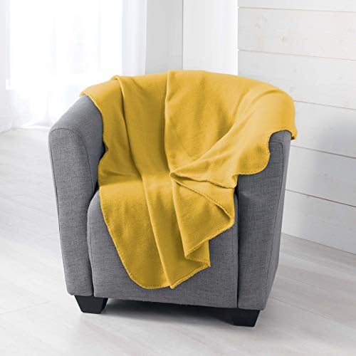 Milou Plaid, Polyester, Gelb, 125 x 150 cm