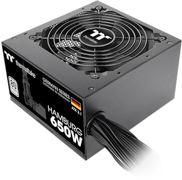 Thermaltake Hamburg 650W Power Supply | ATX 3.1 | PCIe 5.1 | 80Plus White Certified | Low-Noise Operation | German Series