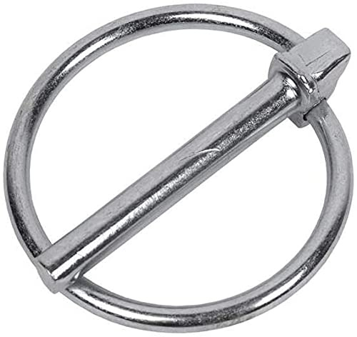 DOJA INDUSTRIAL | Klappsplint Bolzen | 10 Stück 8mm Durchmesser x 46mm Lang | Verzinkter Stahl | Steckbolzen Splint Klappstecker | Sicherung Klappsplinte für Boot, Fahrrad, Anhaenger, Traktor
