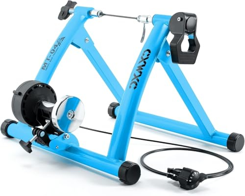 CXWXC Fahrrad Rollentrainer, Klappbar Stahl Bike Trainer mit Schnellspanner Vorderradunterlage Radtrainer für 26-29 Zoll Fahrradtraining Fahrradfahren Zuhause Indoor