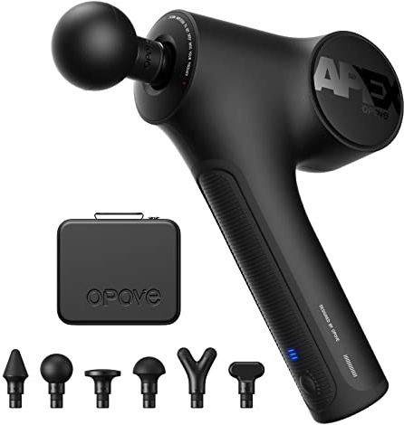 Opove Massagepistole Massage Gun Muskel Massagegerät Deep Tissue 14.5mm Elektrisches Handmassagegerät Ergonomisches Design für Nacken, Rücken, Schulter und Beine der Muskelentspannung Apex Schwarz