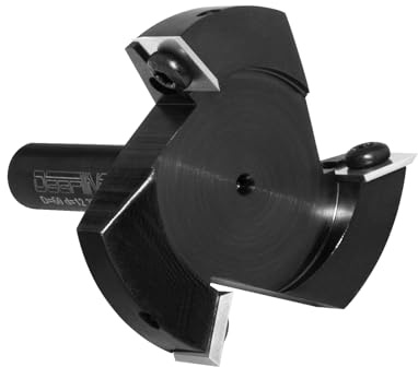 DEEFIINE Planfräser 12mm schaft für Holz Durchmesser 60.3mm mit 3 austauschbaren Hartmetallmessern beschichtet 12 x 12 mm fräser für oberfräse