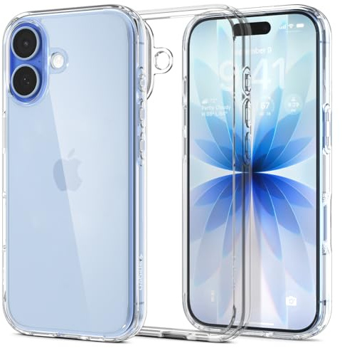 Spigen iPhone 17 Hülle [Spigen Signature] [Anti Vergilbung] Ultra Hybrid Case Handyhülle Transparent Schutzhülle Slim Dünn –Crystal Clear