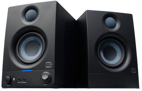PreSonus Eris 3.5BT Gen 2, 3,5 Studiomonitore - Aktivlautsprecher für Multimedia, Gaming, hochwertige Studio-Musikproduktion mit Bluetooth, 50 W Leistung, Schwarz