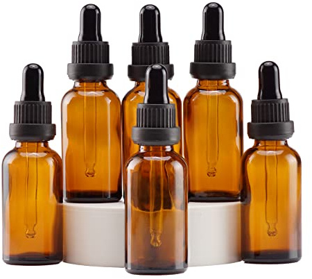 YIZHAO Pipettenflasche 30ml, Apothekerflasche Braunglas mit [Dropper Pipette Glas], Braunglasflasche für Ätherische Öl, Parfümöle,Aromatherapie,Düfte,Flüssigkeit – 6Pcs