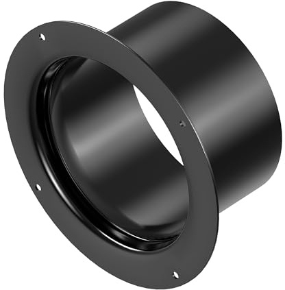 HG Power 100mm Kanalverbinder Flansch Kunststoff Wandflansch Verbinder Gerader Rohrflansch für Lüftungssysteme Kanalanschlüsse, Schwarz
