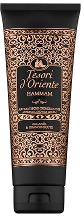 TESORI D’ORIENTE Cremedusche Hammam | 250ML | aromatisches Duschgel | Argan-Öl und Orangenblüte | Duschcreme zur Körperpflege | Ritual für Körper & Sinne