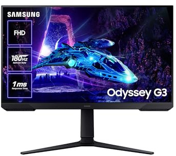 Samsung Odyssey G30D Full HD Gaming Monitor, 27 Zoll, Bildschirm mit VA-Panel, 1.920 x 1.080 Pixel, Bildwiederholrate 180 Hz, Reaktionszeit 1 ms (MPRT), AMD FreeSync, HDR10, LS27DG300EUXEN