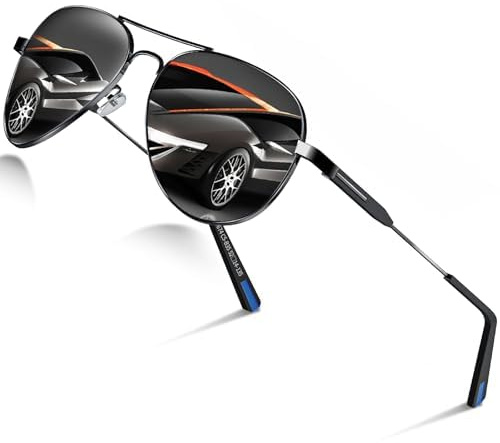 DADA-PRO Sonnenbrille Herren Polarisiert Pilotenbrille Damen Metallrahmen Retro Fliegerbrille UV400 Schutz Polarized Sunglasses Men Women