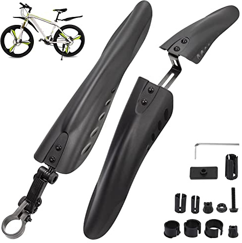 Fahrrad Schutzblech Set Schutzbleche Mountainbike Universal MTB Schutzblech für 24-29 Zoll Schutz vor Spritzwasser & Schmutz,Lässt Sich Schnell und Einfach Montieren