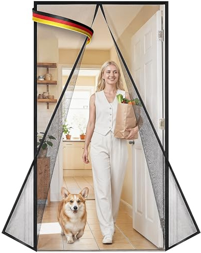 DOOR EASY Fliegengitter Balkontür 85 x 200cm Magnet – Premium Hochleistungs-Gewebe (Reißfester als Fiberglas) – Insektenschutz Tür ohne Bohren – Lückenlos schließender Magnetvorhang Terrassentür