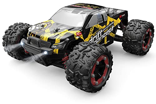 DEERC Ferngesteuertes Auto 1:18 Bürstenloser Motor 60 km/h, 4 WD Schnelles Rennauto mit 2 Akku für 40 Min. Laufzeit, 2.4-GHz, 2 Karosserien für Erwachsene und Kinder (300E)