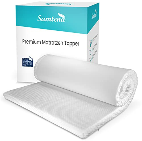 Samtena Matratzen Topper 120x200cm, Höhe 5cm, Edition Deluxe, viscoelastischer Memory Foam Matratzentopper, weich & druckentlastend für besseren Schlafkomfort