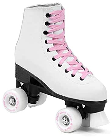 SMJ sport Damen Klassische Retro Rollschuhe | ABEC7 Kugellager | Weiß Mädchen Classic Roller Skates Inliner Inlineskates | Gr. 35, 36, 37, 38, 39, 40, 41