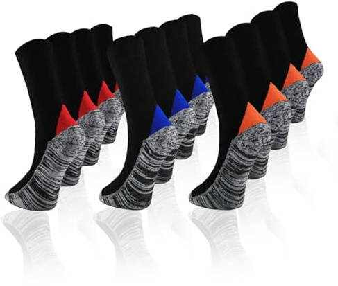 Socksberg Arbeitssocken Herren Lang & Kurz (9-12 Paar) | Langlebige & Fusselfreie Anti Schweiß Socken | Work Socken | Warme Arbeitssocken Winter & Sommer | Arbeitsstrümpfe