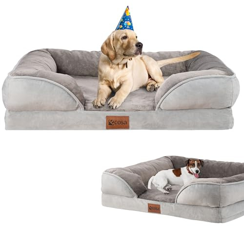 ecosa® Hundebett Waschbar für kleine & mittelgroße Hunde Orthopädisches Hundebett Hundekorb, Katzenbett, Hundekörbchen Hundesofa orthopädische Schaumstoffeinlage abnehmbarem waschbarem Bezug