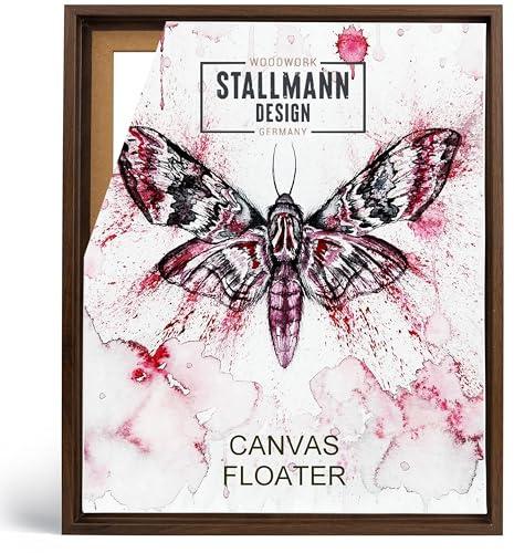 Stallmann Design Schattenfugenrahmen 100 x 150 cm | Farbe: Wallnuss | Leer-Rahmen für Leinwände auf Keilrahmen | mit Montagezubehör | ohne Glas und Rückwand