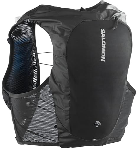 Salomon ADV Hydra Vest 8, Lauf-Trinkweste mit komfortabler Stabilität, schnell zugänglichen Softflasks, großer Tasche für Gels, vereinfachte Aufbewahrung für Training und Rennen