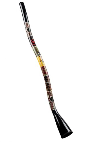 Meinl Percussion Synthetic Didgeridoo, Mehrfarbig (SDDG2-BK) | S-Form, Handbemalt, Stimmung in C#, 51 Zoll, Kunststoff