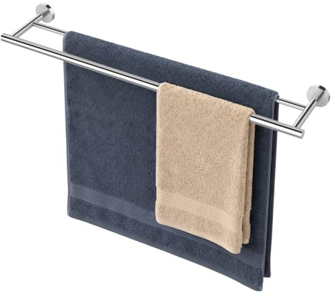 KES Handtuchhalter Doppelt Handtuchstange Edelstahl SUS304 Badetuchhalter Handtuch Halter Bad 75 cm Wandmontage Poliert, A2001S75