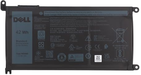 Original Dell-Ersatzakku WDX0R für Dell Inspiron 13 5368, 5378, 7368, 7378, Inspiron 15 5565, 5567, 5568, 5578, 7560, 7570, 7579, 7569, P58F und Inspiron 17 5765, 5767 (Typ WDX0R)