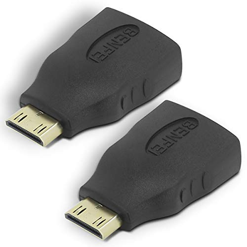 BENFEI Mini HDMI auf HDMI Adapter 2 Stück, Stecker auf Buchse vergoldete Adapter für Raspberry Pi, Kamera, Camcorder, DSLR, Tablet, Videokarte Usw.