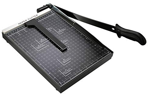 COOCHEER Papierschneider Profi Fotoschneider Hebelschneider Papierschneidemaschine Schneidegerät Bindegerät Schrottmaschineider für Schule & Büro, Schwarz, A4
